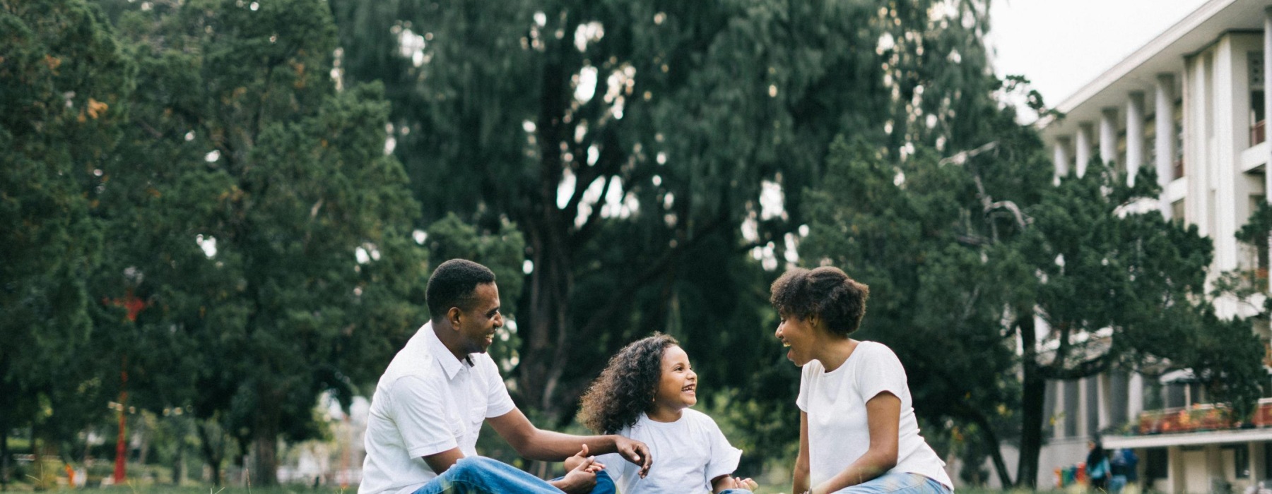 family having an outdoor picnic